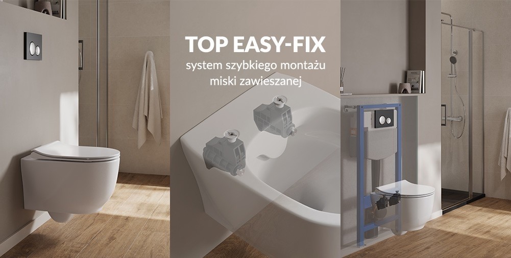 System ukrytego montażu miski zawieszanej TOP EASY-FIX