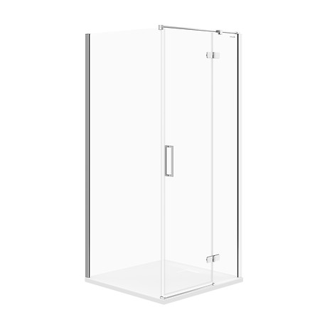 Kabina prysznicowa narożna JOTA - (90x90x195) szkło transparentne - chrom, prawa