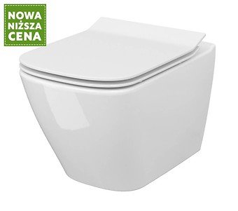 Zestaw B220: miska zawieszana CITY SQUARE z ukrytym montazem, deska duroplastowa, ...