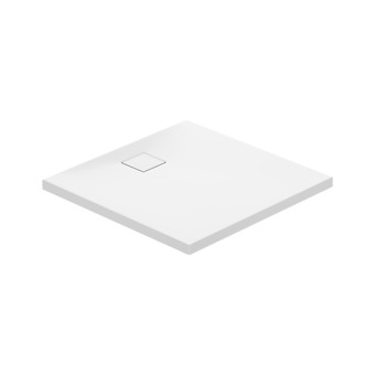 Brodzik Kwadratowy TAKO SLIM (90x4) - Biały Mat + Syfon