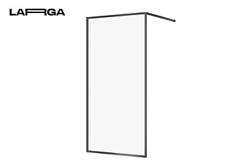 Kabina prysznicowa walk-in LARGA czarna - (100x200) szkło transparentne