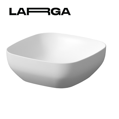 Umywalka nablatowa LARGA kwadratowa (38x38) - biały mat
