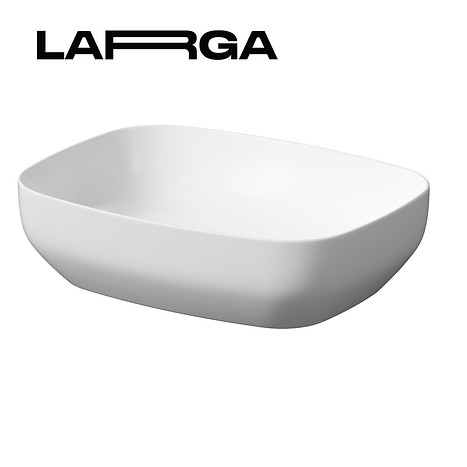 Umywalka nablatowa LARGA prostokątna (50x38) - biały mat