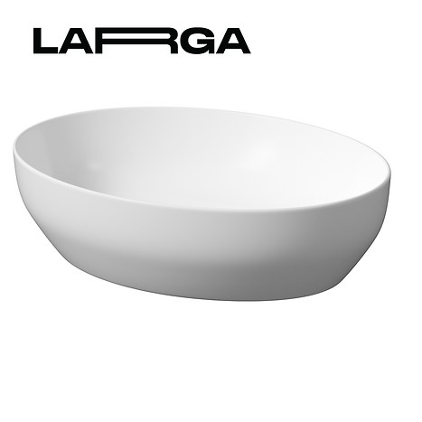 Umywalka nablatowa LARGA elipsa (50x38) - biały mat