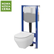 SET C29: stelaż AQUA 50 PNEU QF + miska zawieszana CREA OVAL CleanOn z deską