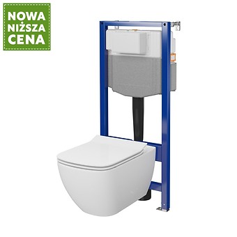SET C27: stelaż AQUA 50 PNEU QF + miska zawieszana VIRGO by Cersanit CleanOn z deską