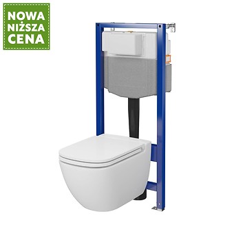 SET C24: stelaż AQUA 50 MECH QF + miska zawieszana CASPIA CleanOn z deską
