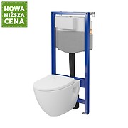 SET C35: stelaż AQUA 50 MECH QF + miska zawieszana MODUO PLUS OVAL CleanOn z deską