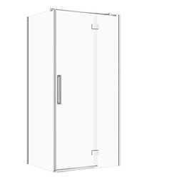 SET B841: Kabina prostokątna CREA zawias 100X80X200 prawa chrom szkło transparentne