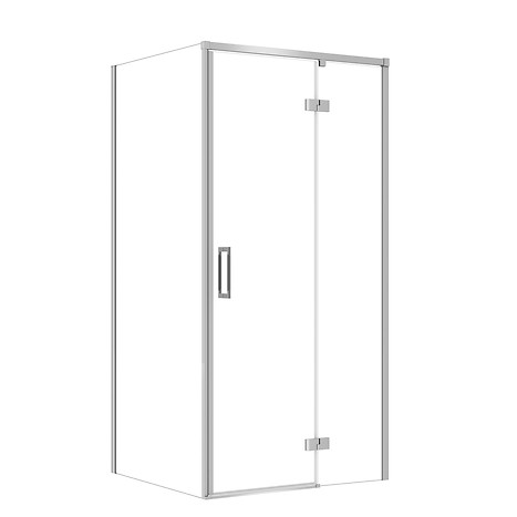 SET C110: Kabina prostokątna LARGA zawias 100X80X195 prawa chrom szkło transparentne