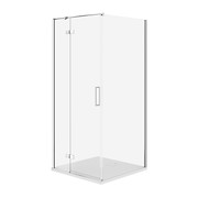 SET C528: Kabina kwadratowa CITY by Cersanit 80X80X195 lewa chrom szkło transp + ...