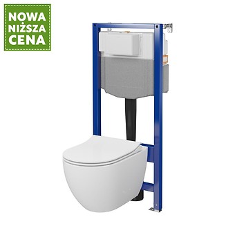SET C250: stelaż AQUA 50 MECH QF + miska zawieszana ZEN by Cersanit CleanOn z deską