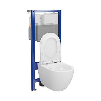 SET C250: stelaż AQUA 50 MECH QF + miska zawieszana ZEN by Cersanit CleanOn z deską