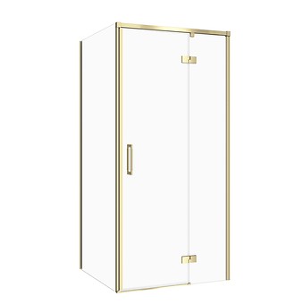 SET C272: Kabina kwadratowa LARGA 90X90X195 prawa złoty mat szkło transparentne