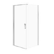 SET C389: Kabina prostokątna MODUO 90X80X195 1 drzwi pełne chrom szkło transparentne
