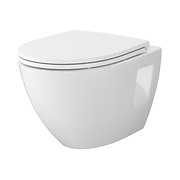 SET C458: Miska zawieszana MODUO PLUS OVAL CleanOn z deską duroplastową SLIM