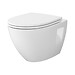 SET C458: Miska zawieszana MODUO PLUS OVAL CleanOn z deską duroplastową SLIM