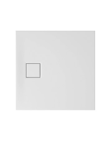 Brodzik kwadratowy TAKO SLIM 80 x 4 biały mat + syfon