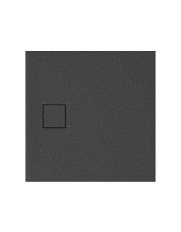 Brodzik kwadratowy TAKO SLIM 80 x 4 czarny matowy + syfon