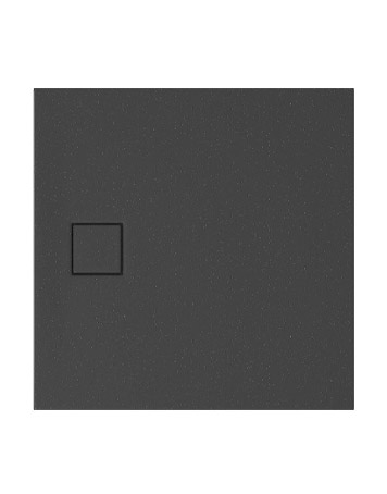 Brodzik kwadratowy TAKO SLIM 90 x 4 czarny matowy + syfon
